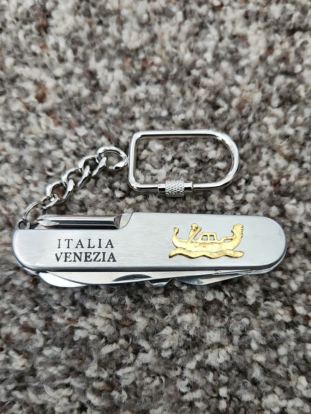 Italia Venezia Silvertone All-Purpose Multi-Tool Pocket Knife Keychain